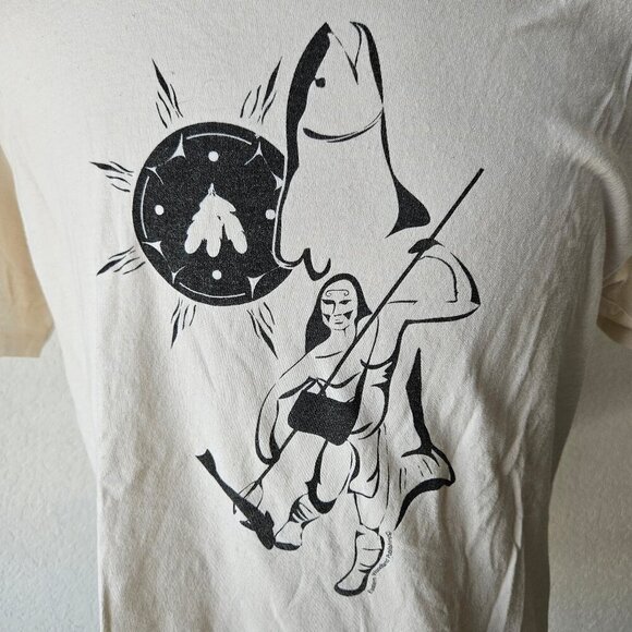 VTG 80s Single Stitch Native American Eastern Woodland Publishing Fishing Tshirt - Picture 2 of 9